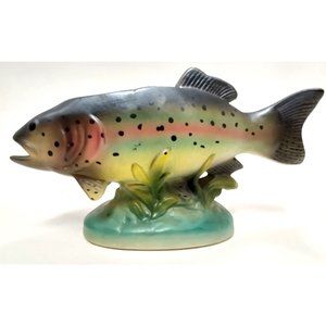 Rainbow Trout Planter NapcoWare Japan 7 Inches by 4 Inches 6462 Hand Painted